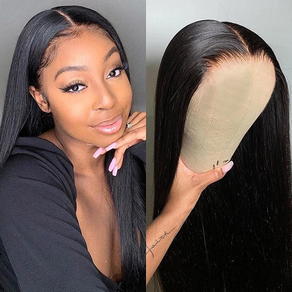 Straight Glueless Wigs 13x4 Lace Front Wig Pre Plucked 180% Transparent Lace Wigs