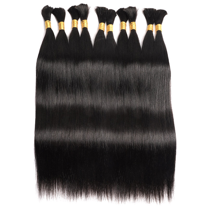Wholesale | Straight Hair 5/10 Bundles Bulk Human Hair For Braiding