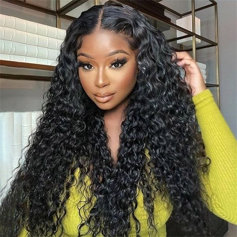 Double Drawn Water Wave Human Hair Wigs 13x4 HD Lace Frontal Wigs