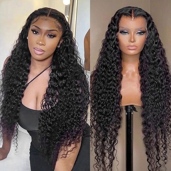 Water Wave Human Hair Wigs 13x4 HD Lace Frontal Wig 30 Inch Undetectable Lace Wigs 180%