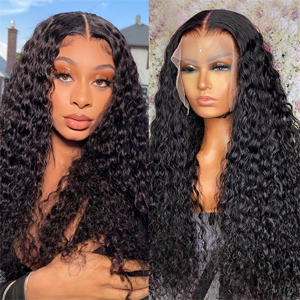 Hairsmarket Water Wave 13x4 Lace Front Wigs Pre Plucked HD Transparent Glueless Wigs