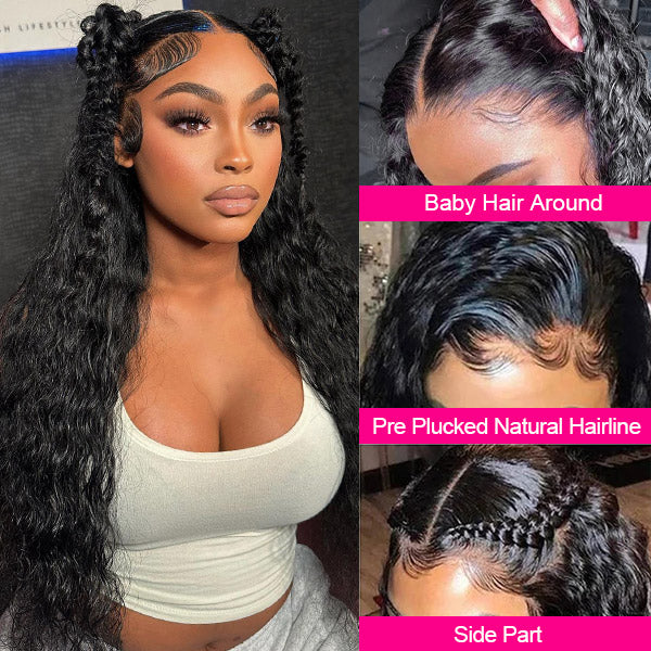 Water Wave Wigs 4x4 Lace Closure Wigs Glueless Human Hair Wig 5x5 HD Lace Wigs