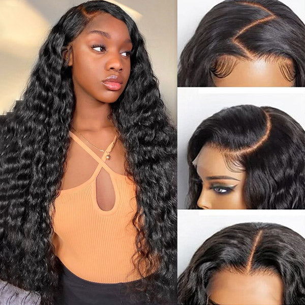 Brazilian Water Wave 13x4 Lace Front Human Hair Wig Pre Plucked Wet And Wavy Glueless Lace Frontal Wig