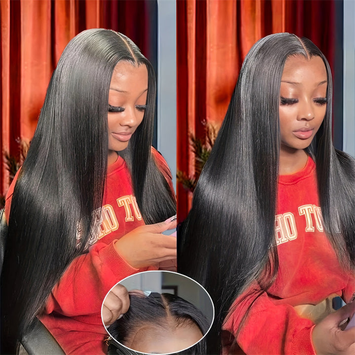 Pre Cut Wear And Go Wigs Straight Hair HD Lace Wigs Pre Plucked Glueless Wigs