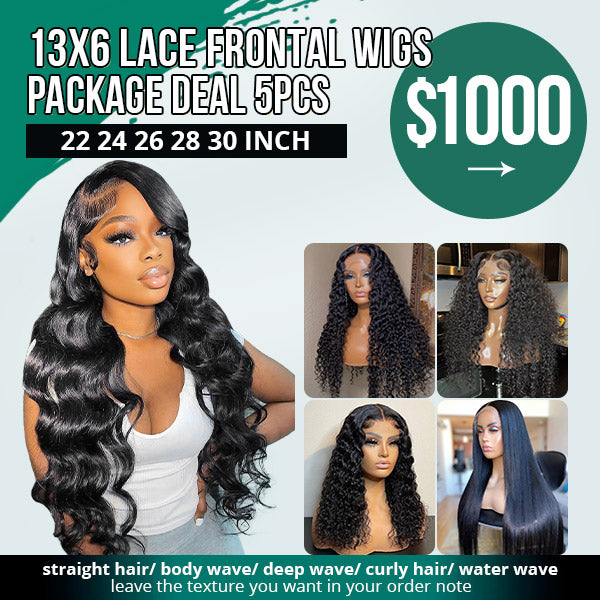 $1000 13x6 HD Lace Frontal Wig 22 24 26 28 30 Inch Deals 5PCS