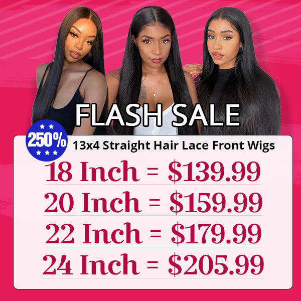 250% 13x4 Straight Hair HD Lace Front Wigs Flash Sale