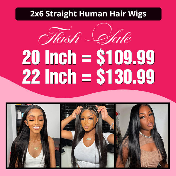 2x6 Straight Human Hair Wigs Flash Sale