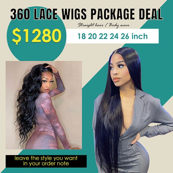 $1280 360 Lace Wigs Package Deal (18 20 22 24 26 inch)