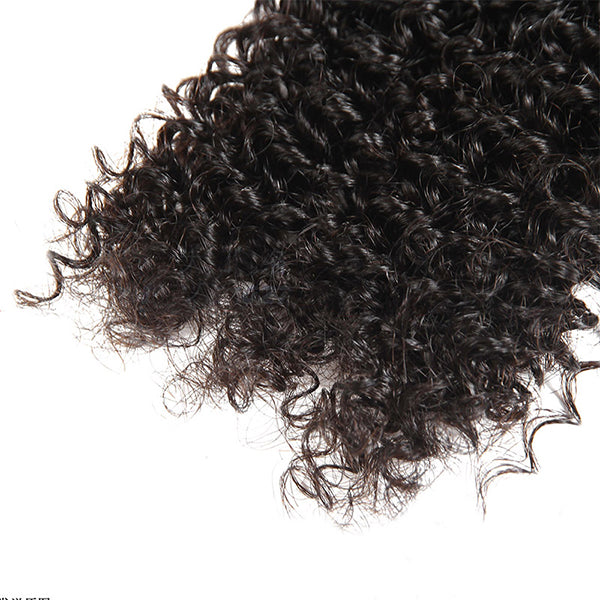 Allove 9A Kinky Curly Hair With 13*4 Ear To Ear Lace Frontal 3 Bundles Brazilian Hair