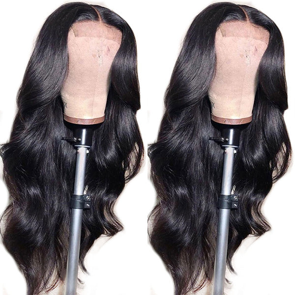 2 Pieces Wigs 4*4 Lace Front Wigs, Straight Hair Lace Wigs With Body Wave Human Hair Wigs