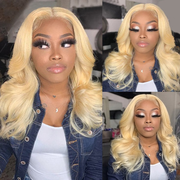 613 Blonde Hair Lace Wig 4x4 Lace Closure Human Hair Wig HD Transparent Body Wave Lace Wigs