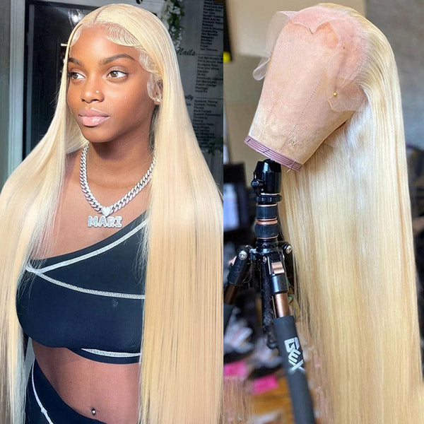 Honey Blonde Wig 13x4 Lace Front Wig Straight Hair Wig 613 Frontal Wig