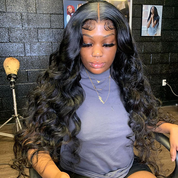 Body Wave Lace Front Wig 180% Density Undetectable HD Lace Wigs Glueless Human Hair Wigs For Black Women