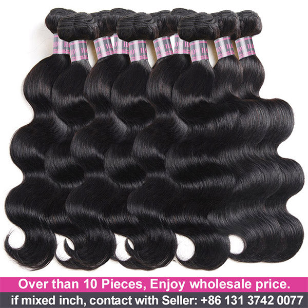 Wholesale Virgin Human Hair Bundles 10 Pieces Body Wave Hair