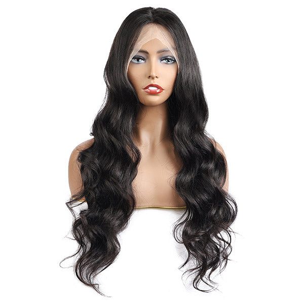 2 Pieces Wigs 100% Human Hair Wigs, Natural Color T Part Virgin Human Hair Wigs