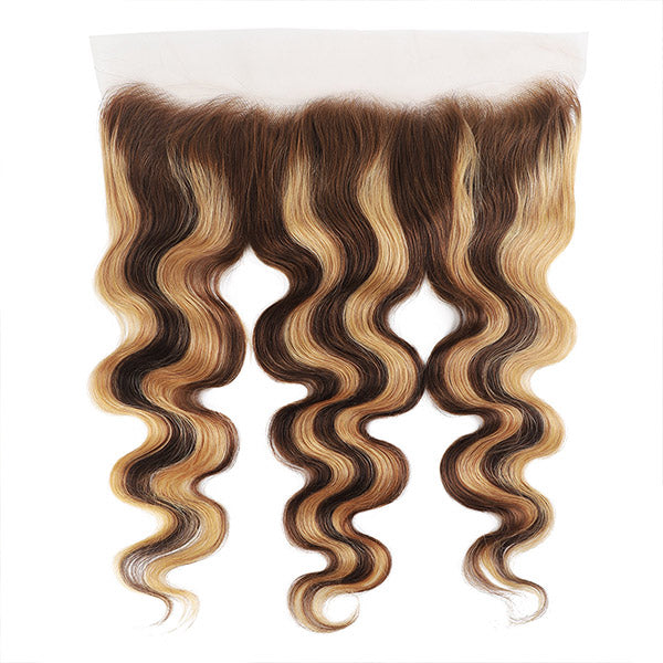 Highlight Body Wave Bundles With 13*4 Lace Frontal Virgin Human Brazilian Hair P4/27