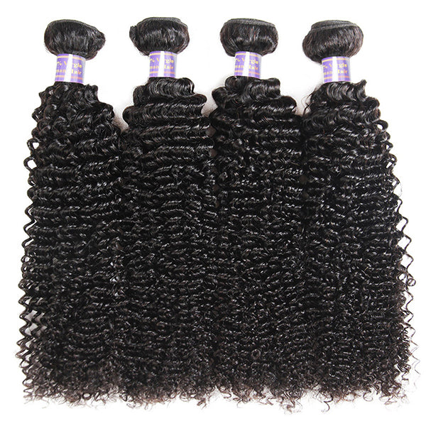 Allove 9A Kinky Curly Virgin Hair Unprocessed Brazilian Human Hair 4 Bundles Deal