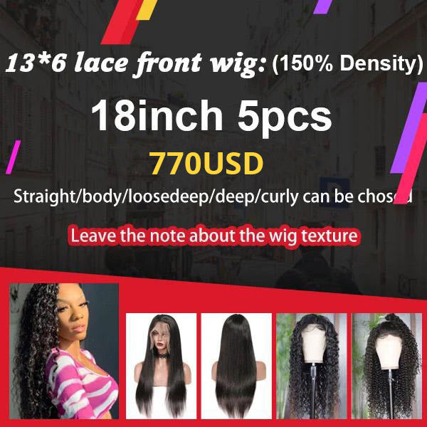 $770 13*6 Lace Front Wig Package Deal 150% Density (18 Inch 5PCS)
