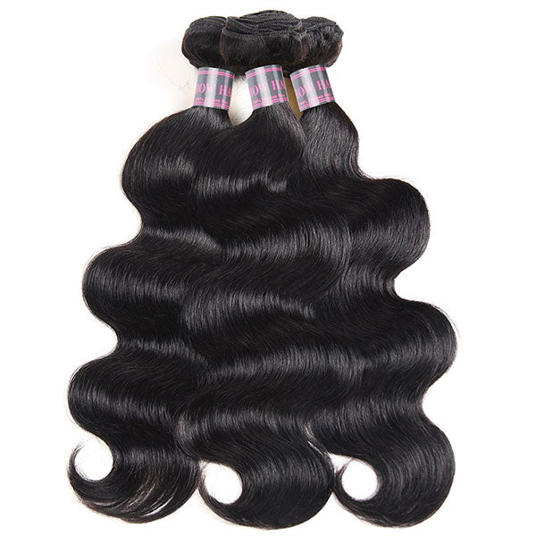 Ishow Non Remy Hair Malaysian Body Wave 3 Bundles With 13*4 Lace Frontal Human Hair Weaves