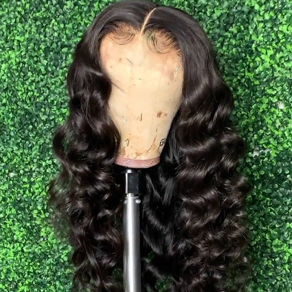 Loose Deep Human Hair Wigs Lace Closure Wigs 5*5 Lace Wigs