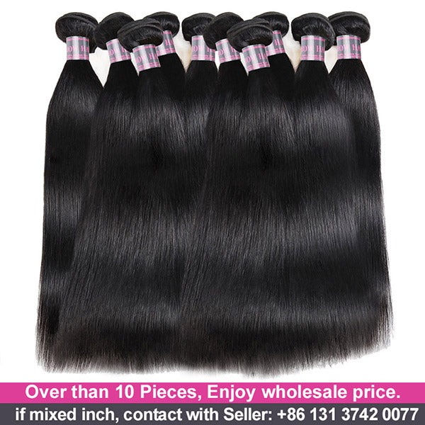 Wholesale Virgin Human Hair Bundles 10 Pieces Straight Hair