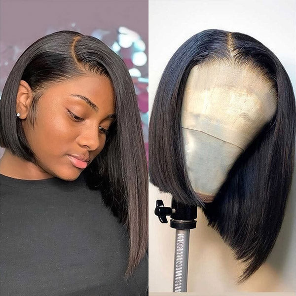 Bob Wigs Side Part Human Hair Wigs Straight Bob Lace Wigs With Left Part For Sale