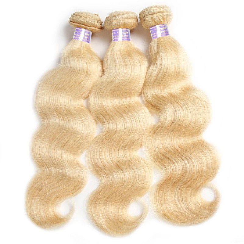 613 Blonde Virgin Body Wave Human Hair 3 Bundles 100% Unprocessed
