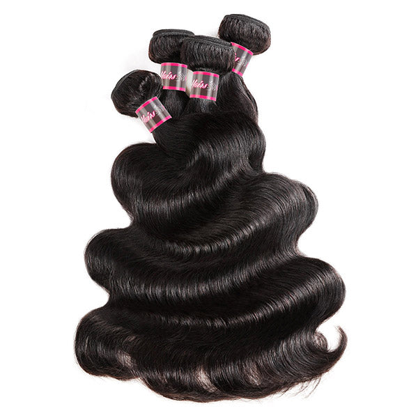 Hairsmarket Body Wave Brazilian Virgin Hair 3 Bundles With 13x4 Lace Frontal Closure