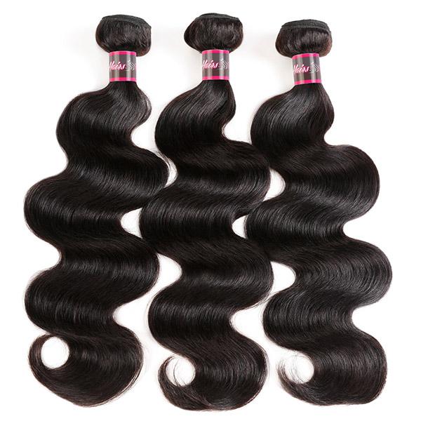 Transparent Lace Frontal With 3 Bundles Brazilian Body Wave Hair