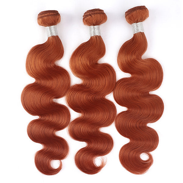 Ginger Color Body Wave Hair Bundles Brazilian Hair Weave