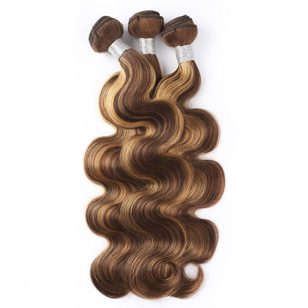 Highlight Bundles Body Wave Remy Human Hair Weaves P4/27 Color