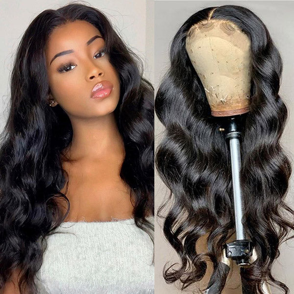 100% Human Hair Lace Part Body Wave Wigs 150% Density