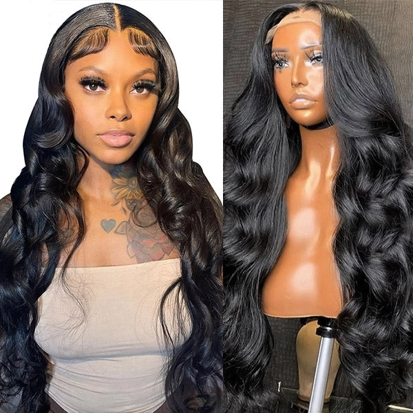 Body Wave Wig 4x4 Lace Closure Wig Brazilian Human Hair Wigs with Baby Hair 180% Density