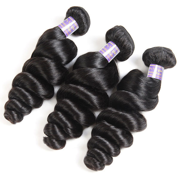 9A Allove Loose Wave Virgin Hair 3 Bundles With One FREE Closure