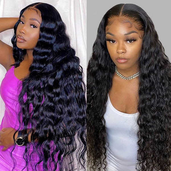 2 Pieces Wigs 100% Upart Wigs, Loose Deep And Water Wave Virgin Human Hair Wigs