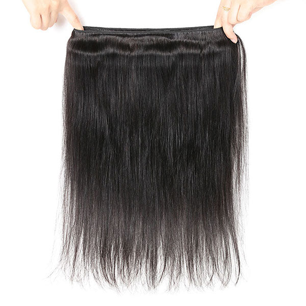 Hairsmarket Brazilian Virgin Hair 8A Straight 3 Bundles With Lace Closure
