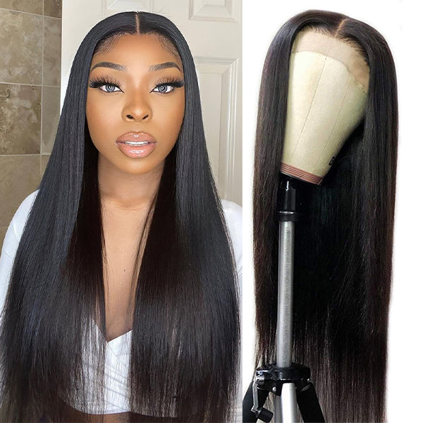 Straight Hair Wig 4x4 Lace Closure Wig HD Transparent Lace Wigs Glueless Human Hair Wigs