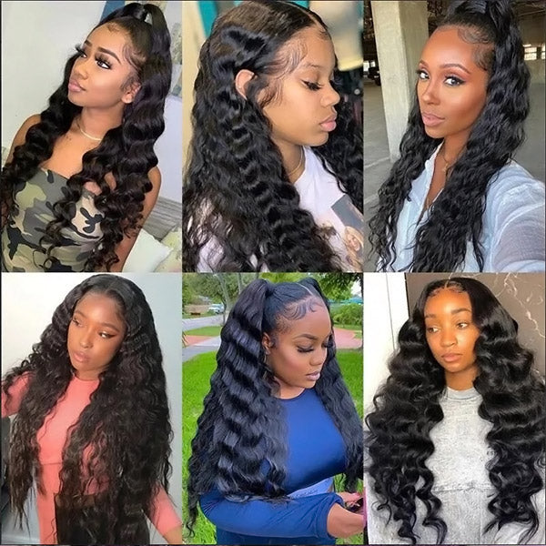 Brazilian Hair Loose Deep Wave 13x4 HD Lace Front Wigs Affordable Human Hair Wigs For Women