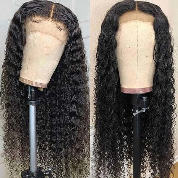 Curly Human Hair Wigs 4x4 HD Lace Closure Wig Brazilian Kinky Curly Wigs