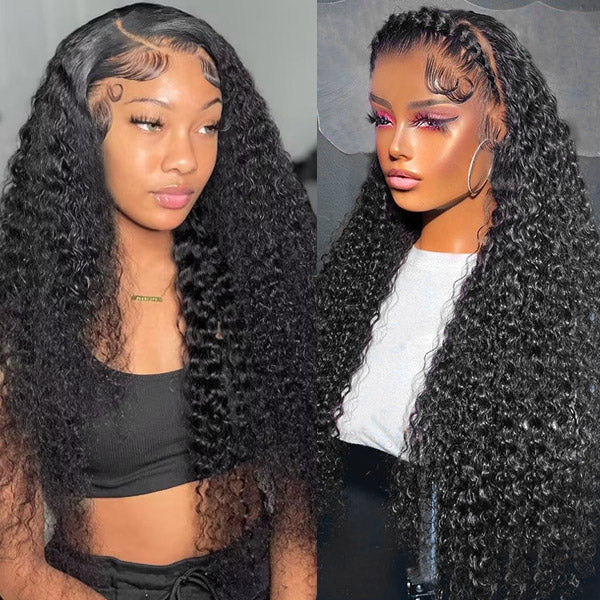 Curly Human Hair Wigs Glueless Lace Wig 13x4 HD Lace Front Wigs 30 Inch Wear And Go Wigs