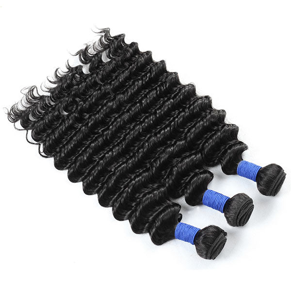 Brazilian Deep Wave Hair 3 Bundles 10A Quality Virgin Remy Hair Weave