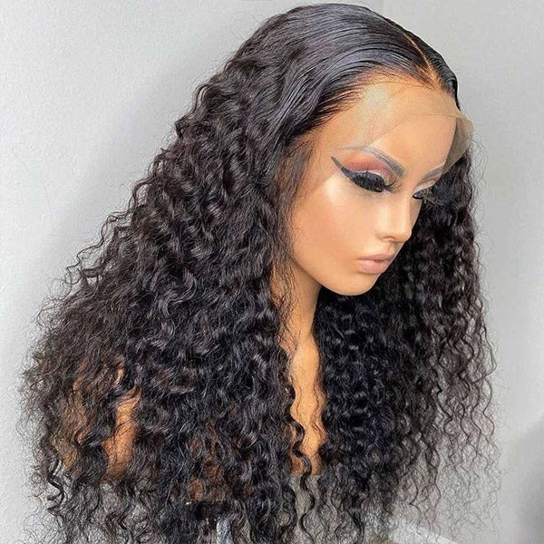 Hairsmarket Deep Wave Lace Closure Wig 150% Density 4X4 5X5 Long Human Hair Wigs