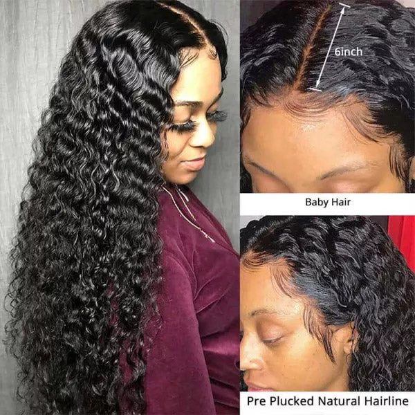 6x6 Deep Wave Lace Front Wigs HD Deep Wave Closure Wig
