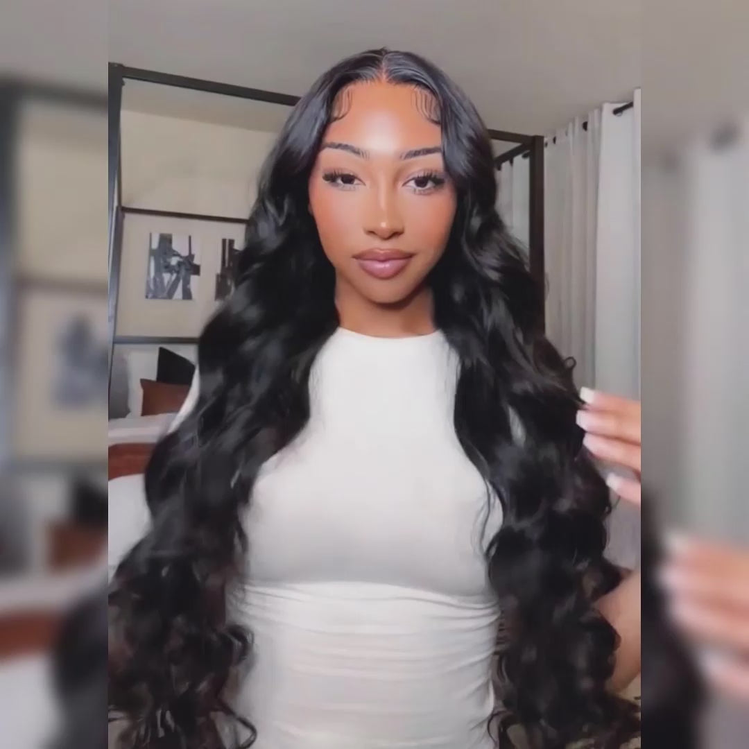 Body Wave 13x4 HD Lace Wigs Long Black Human Hair Lace Front Wigs 40 Inch
