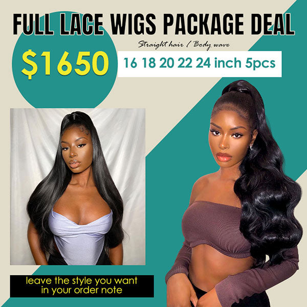 $1650 Full Lace Wigs Package Deal (16 18 20 22 24 Inch 5PCS)