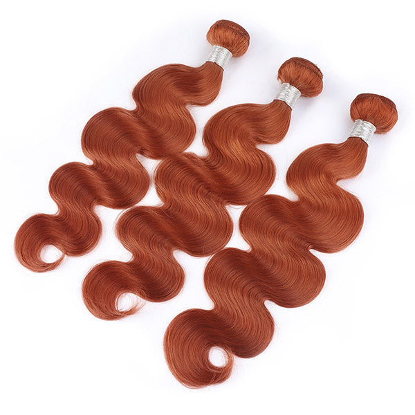 Ginger Color Body Wave Hair Bundles Brazilian Hair Weave