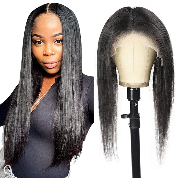 Straight Human Hair 13x4 Lace Front Pre Plucked With Natural Hairline
