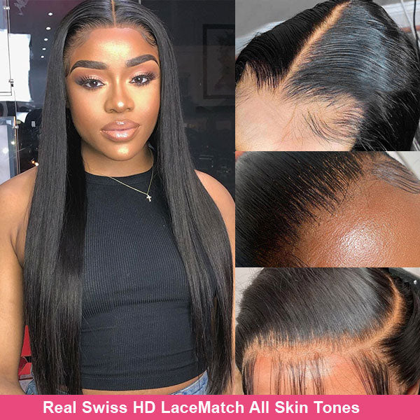 Undetectable Lace Wigs 13x4 HD Lace Frontal Wig Straight Human Hair Wigs 30 Inch