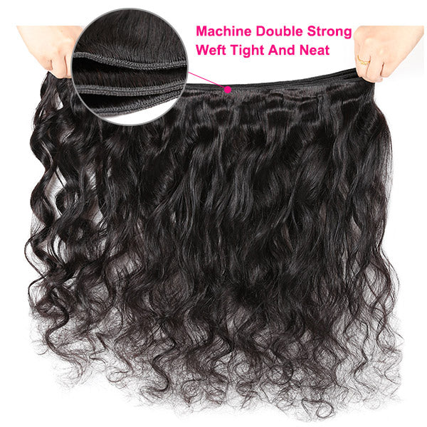 Malaysian Virgin Hair Loose Wave 3 Bundles With 13*4 Lace Frontal Human Hair Extensions