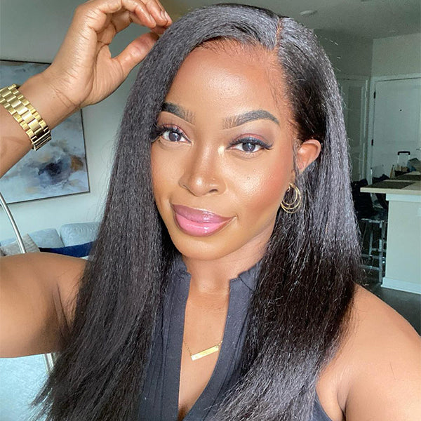 Hairsmarket Virgin Indian Hair Yaki Straight Human Hair Weave 4 Bundles With Closure